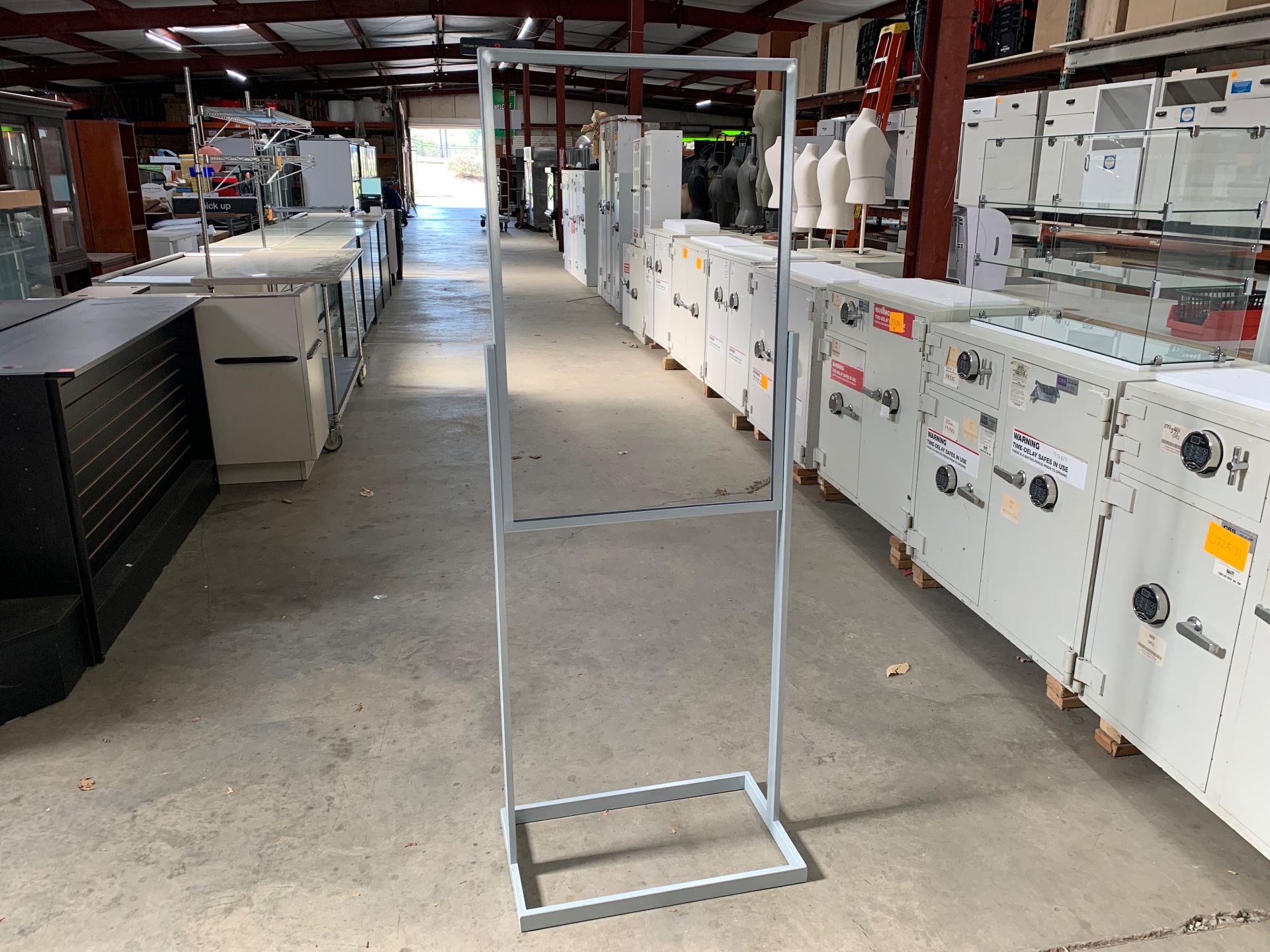 Used Floor Metal Sign Holder