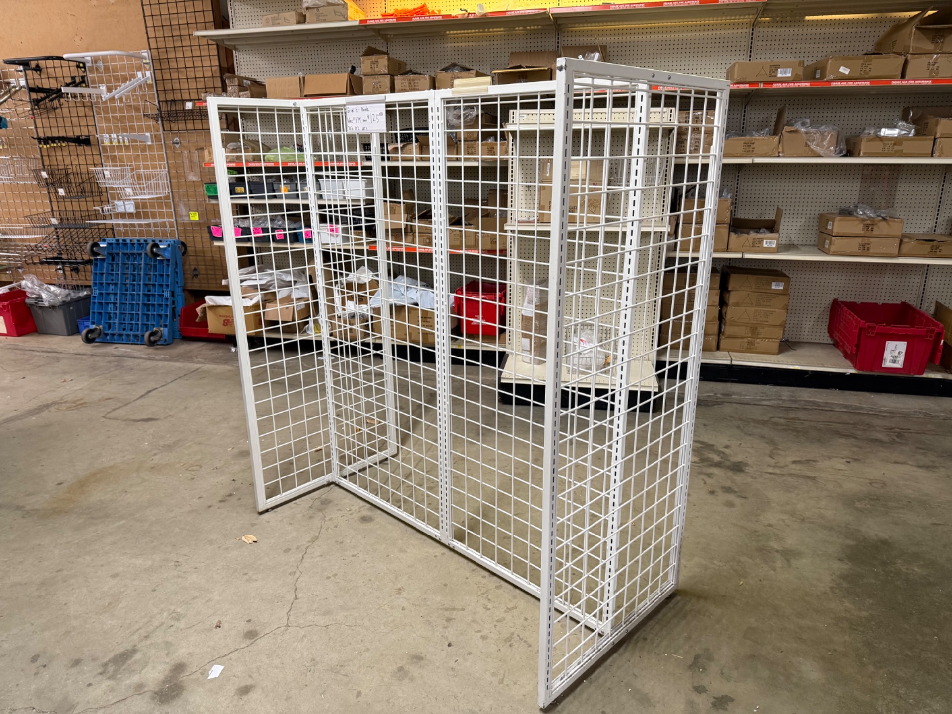 Used White Metal Frame Grid H-Racks