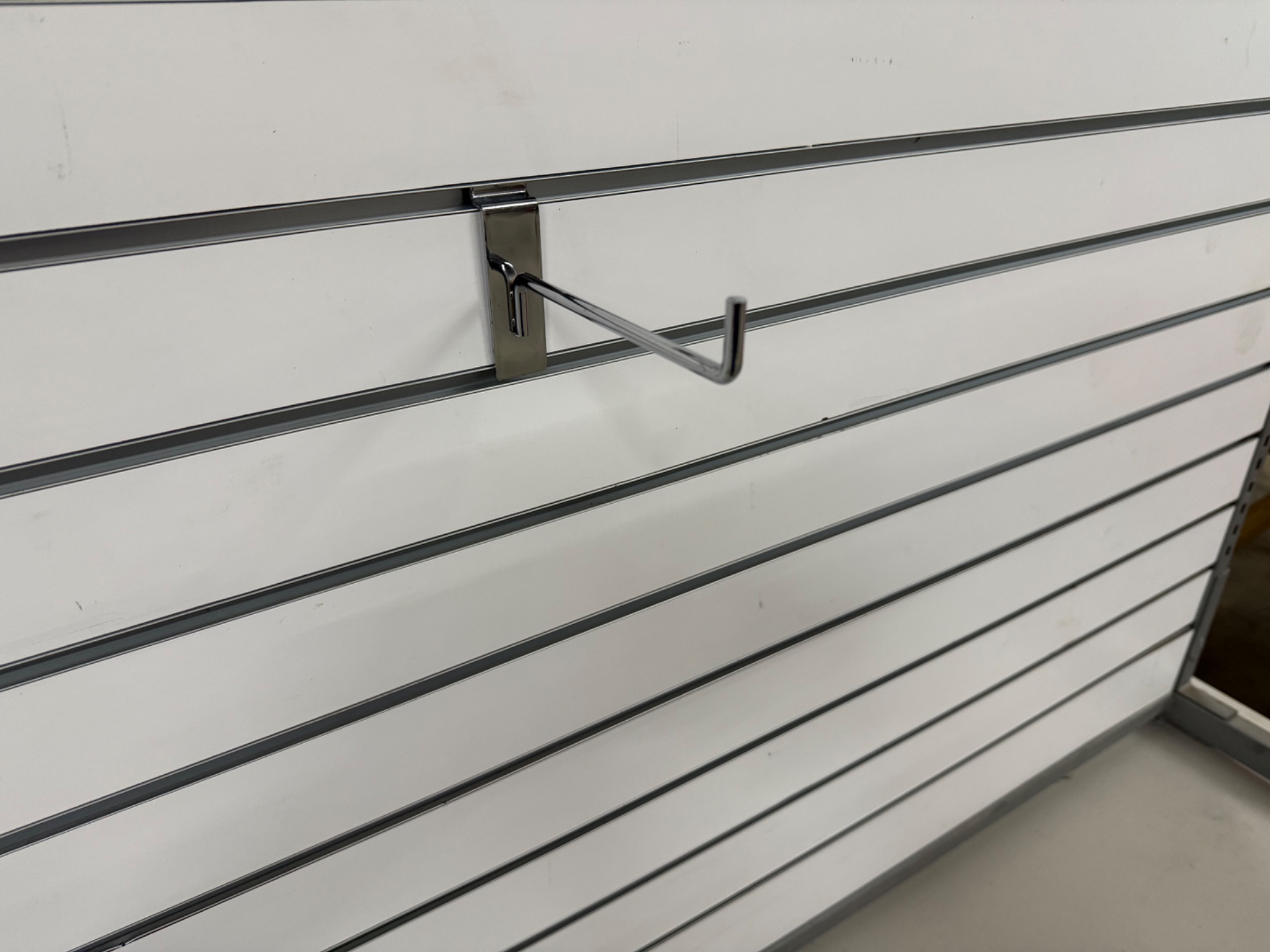 6" Chrome Slatwall Hook 90 Degree Upturn
