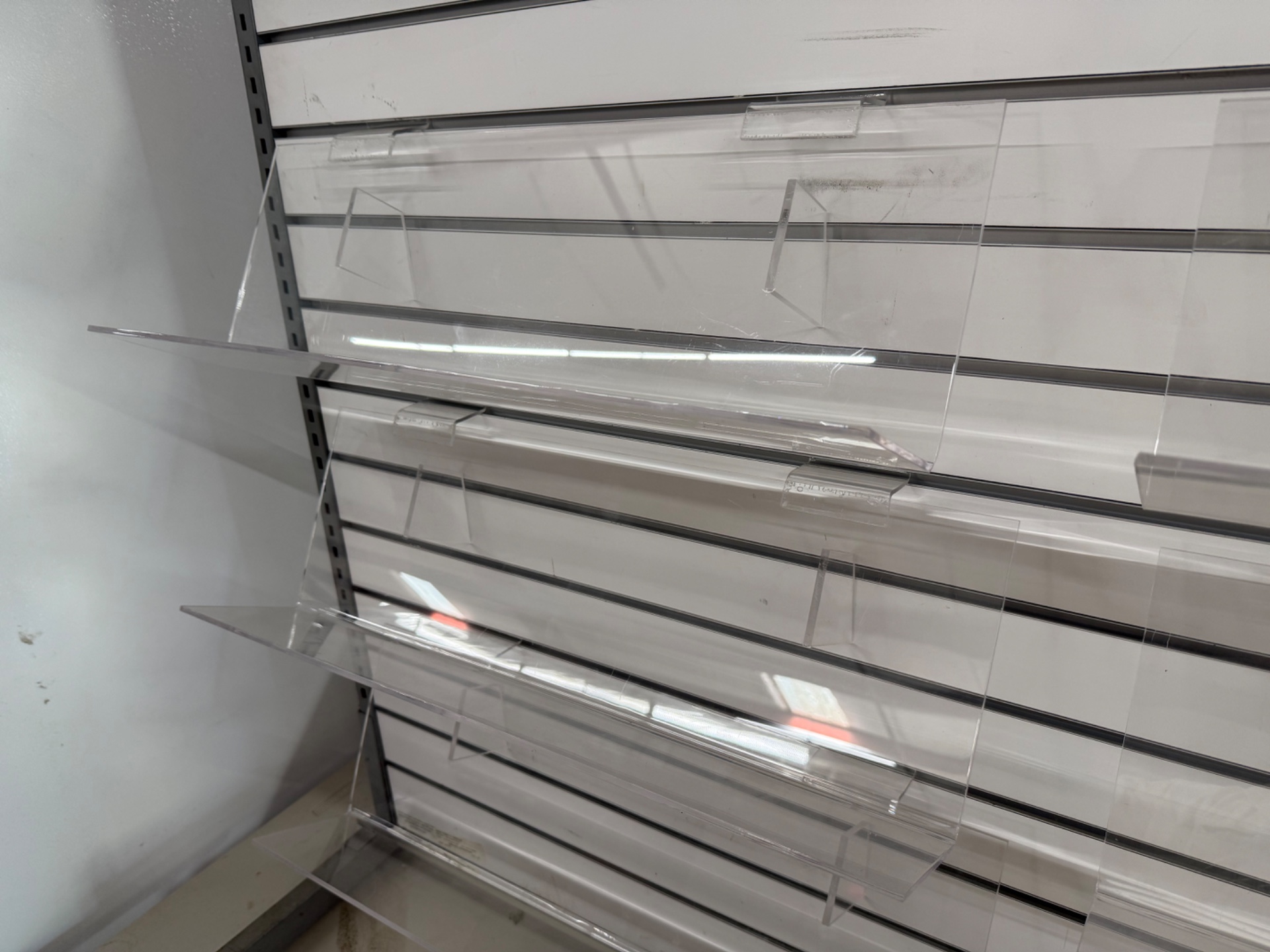 Used Plexi Slatwall Video Shelves