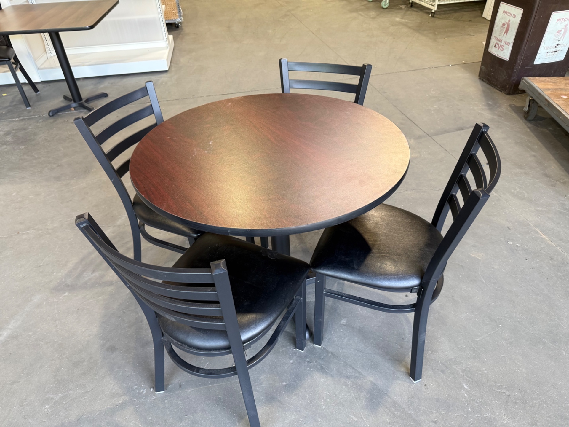 Used Round Cafe' Table and Chairs
