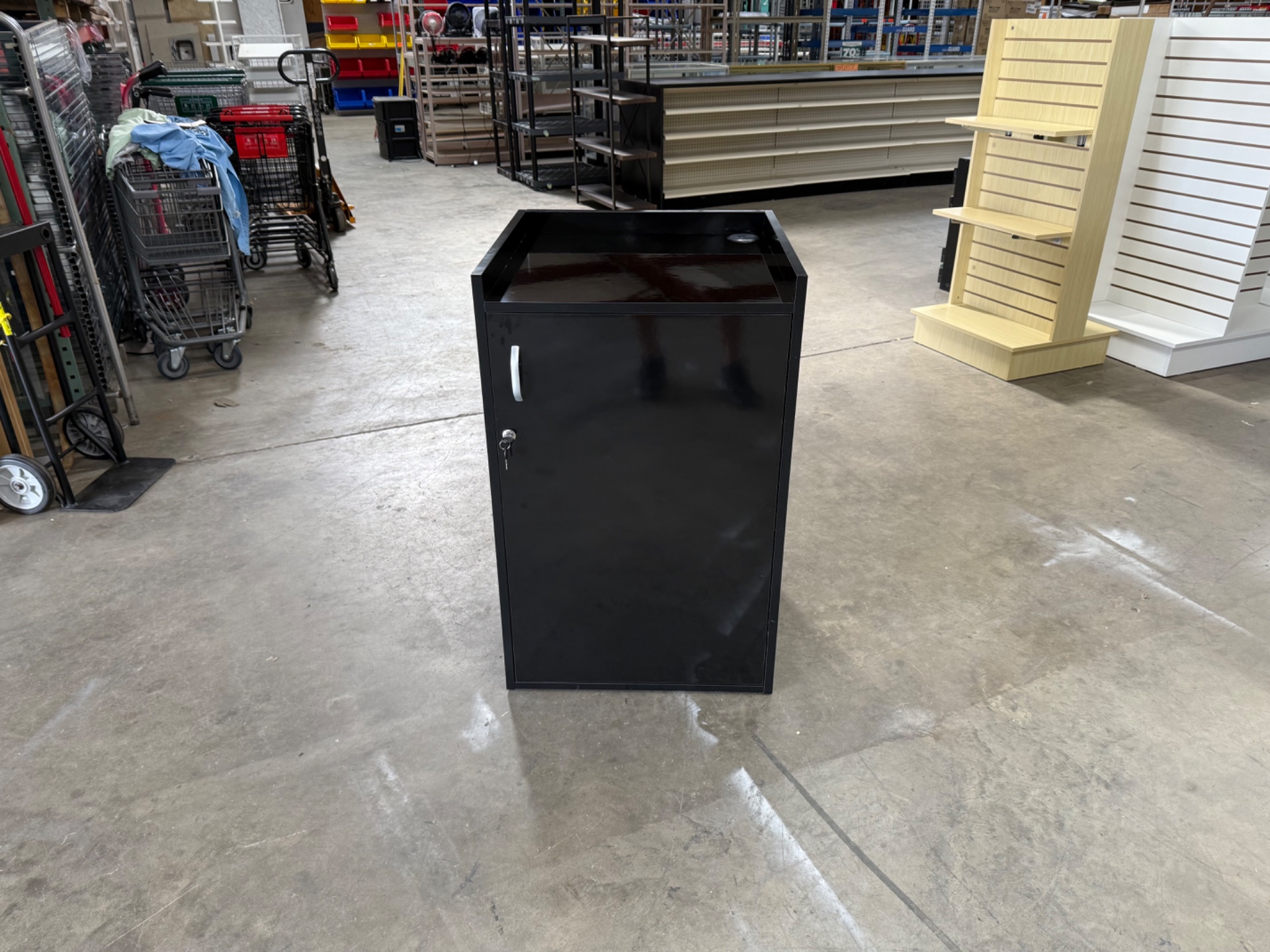 New Black Register Stand with Door
