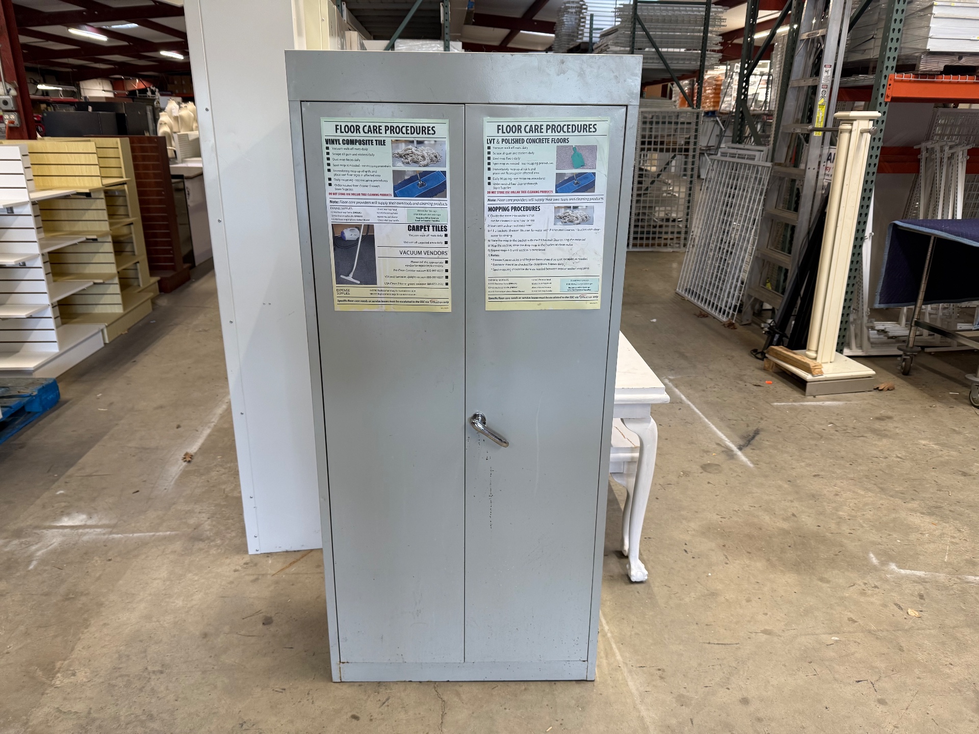 Used Tan 2 Door Metal Cabinet