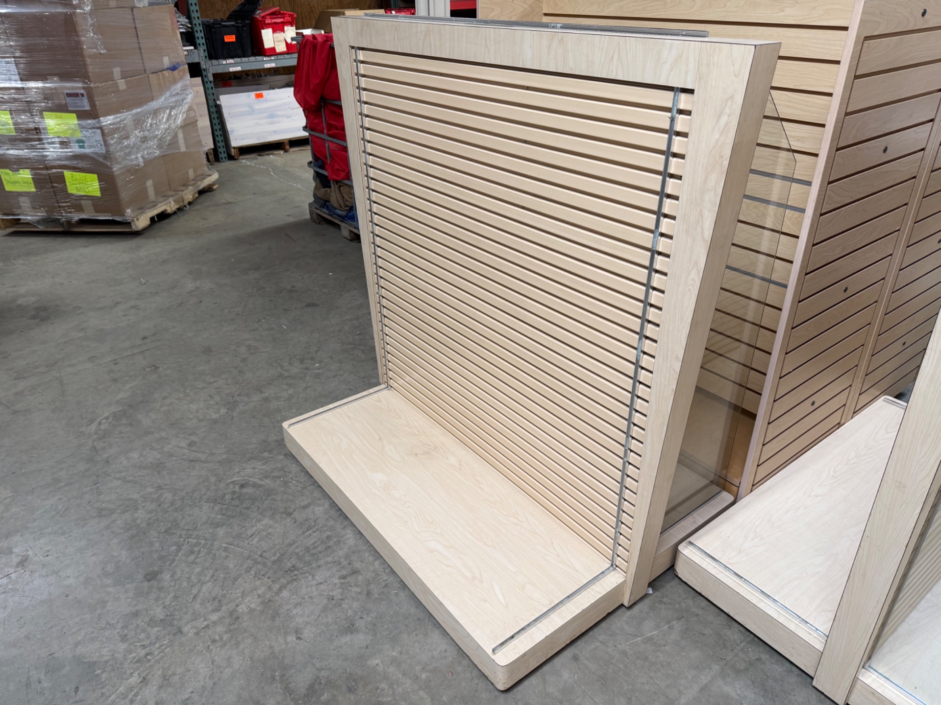 Used Maple/Tan Rolling Slatwall Displays
