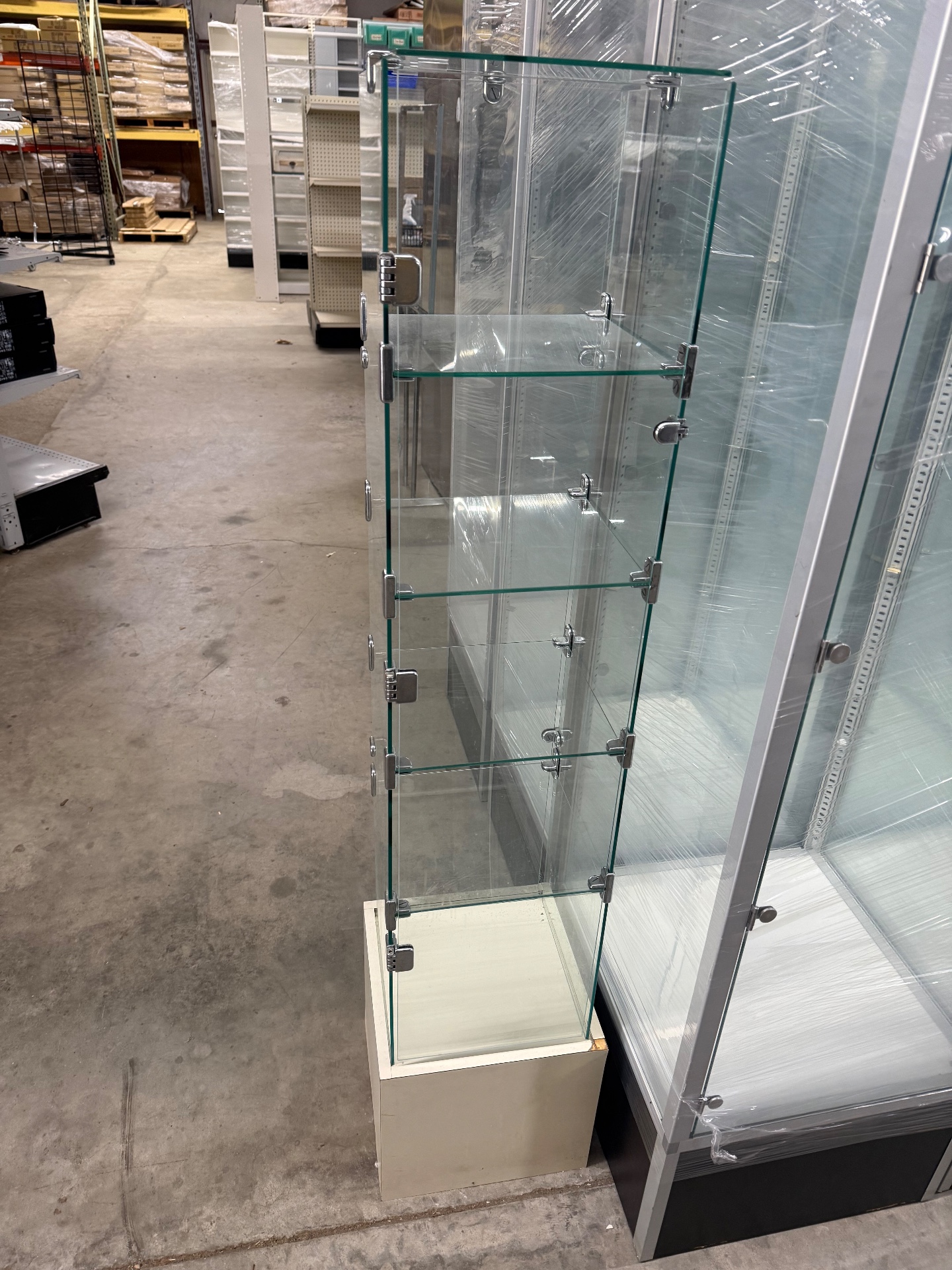 Glass Cube Tower Display with Door