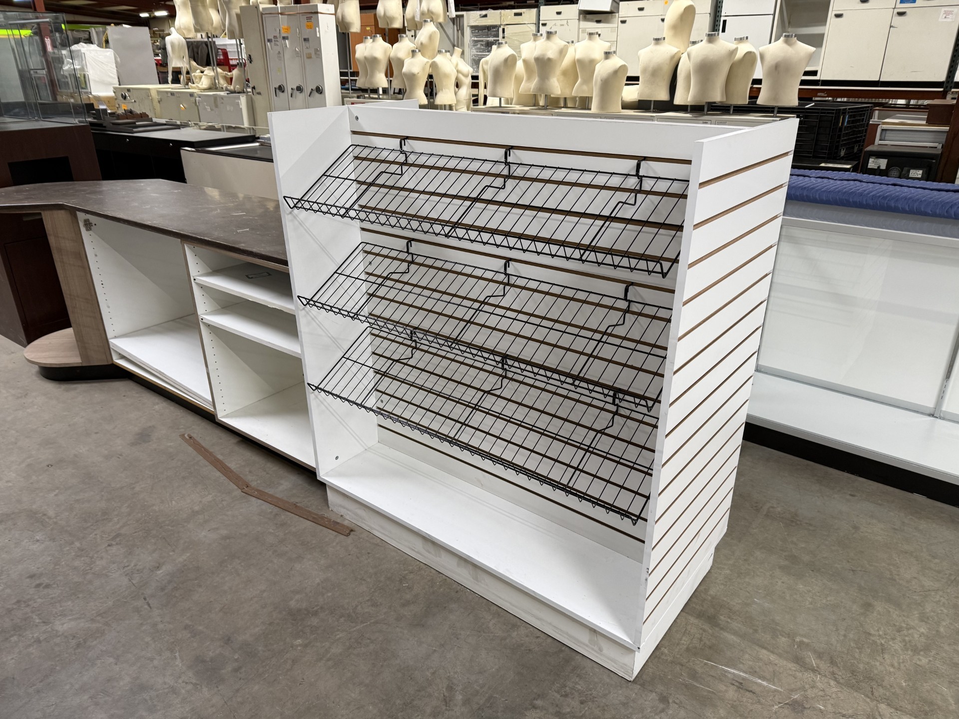 Used White Slatwall Shoe Displays