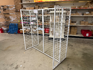 Used White Metal Frame Grid H-Racks