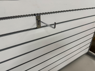 6" Chrome Slatwall Hook 90 Degree Upturn