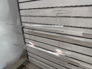 Used Plexi Slatwall Video Shelves