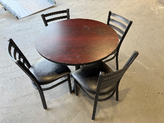 Used Round Cafe' Table and Chairs