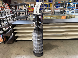 Used Black Plastic Pegs/Trays Display