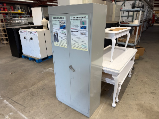 Used Tan 2 Door Metal Cabinet