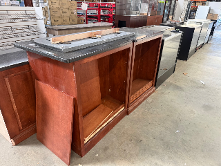 Used Granite Top Double Sided Shelf Units