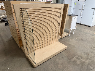 Used Maple/Tan Rolling Slatwall Displays